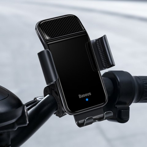 Rowerowy uchwyt na smartfon telefon z ładowarka solarną panelem słonecznym czarny Rowerowy uchwyt na smartfon telefon z ładowarka solarną panelem słonecznym czarny
