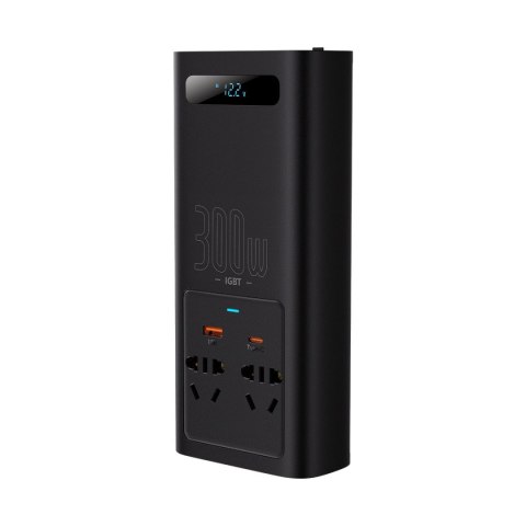 Samochodowa przetwornica napięcia prądu 12V - 220V IGBT 300W (wtyczka CN/EU) czarny Samochodowa przetwornica napięcia prądu 12V - 220V IGBT 300W (wtyczka CN/EU) czarny