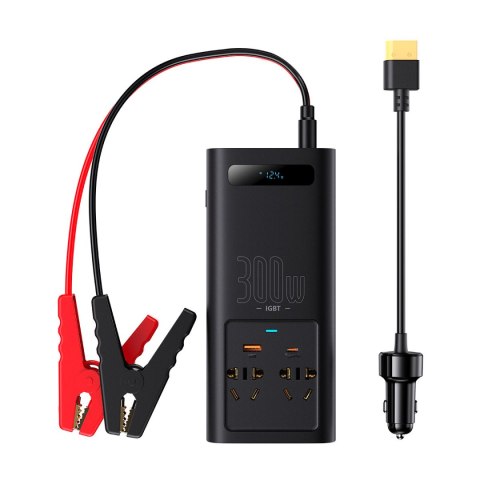 Samochodowa przetwornica napięcia prądu 12V - 220V IGBT 300W (wtyczka CN/EU) czarny Samochodowa przetwornica napięcia prądu 12V - 220V IGBT 300W (wtyczka CN/EU) czarny