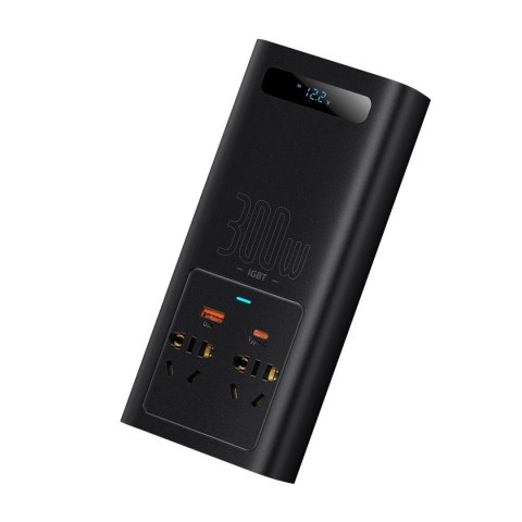 Samochodowa przetwornica napięcia prądu 12V - 220V IGBT 300W (wtyczka CN/EU) czarny Samochodowa przetwornica napięcia prądu 12V - 220V IGBT 300W (wtyczka CN/EU) czarny