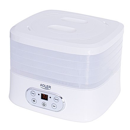 Adler Food Dehydrator AD 6658 Power 230 W, Number of trays 5, Temperature control, Integrated timer, White Adler Food Dehydrator AD 6658 Power 230 W, Number of trays 5, Temperature control, Integrated timer, White