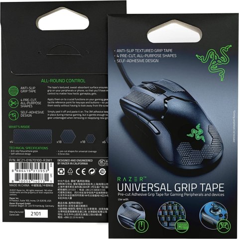 Razer Universal Grip Tape for Peripherals and Gaming Devices, 4 Pack Black Razer Universal Grip Tape for Peripherals and Gaming Devices, 4 Pack Black