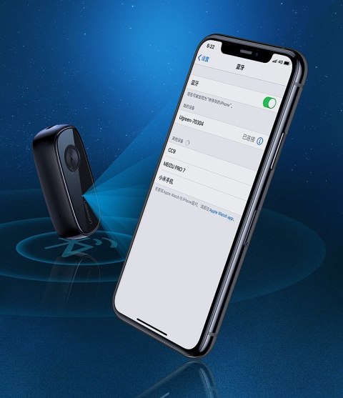 Odbiornik dźwięku do słuchawek Bluetooth 5.0 audio AUX aptX, aptX LL mini jack czarny Odbiornik dźwięku do słuchawek Bluetooth 5.0 audio AUX aptX, aptX LL mini jack czarny