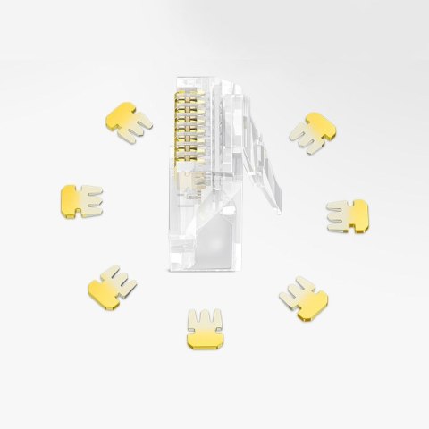 Wtyczka końcówka RJ45 8P8C Cat 6 przezroczysta ZESTAW 100szt Wtyczka końcówka RJ45 8P8C Cat 6 przezroczysta ZESTAW 100szt