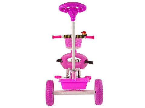 Rower Trójkołowy PRO100 Różowy Koszyk Koła EVA Rower Trójkołowy PRO100 Różowy Koszyk Koła EVA