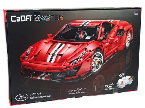 Klocki Konstrukcyjne Auto Sportowe Czerwone CADA 3187 Elementów Klocki Konstrukcyjne Auto Sportowe Czerwone CADA 3187 Elementów