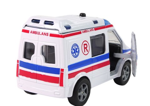 Metalowe Autko Van Pogotowie Ambulans Syreny Alarmowe HKG089 Metalowe Autko Van Pogotowie Ambulans Syreny Alarmowe HKG089