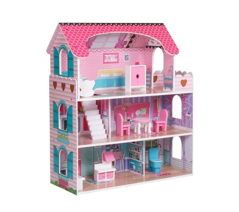 Domek dla lalek Drewniany Villa Bianka Mebelki 70 cm Domek dla lalek Drewniany Villa Bianka Mebelki 70 cm