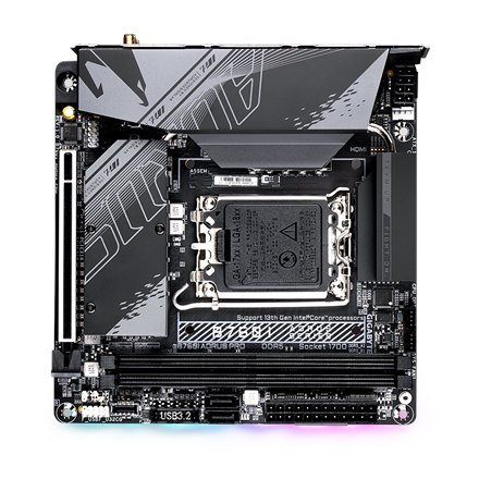 Gigabyte B760I AORUS PRO 1.0 Rodzina procesorów Intel, Gniazdo procesora LGA1700, DDR5 DIMM, Gniazda pamięci 2, Obsługiwane inte Gigabyte B760I AORUS PRO 1.0 Rodzina procesorów Intel, Gniazdo procesora LGA1700, DDR5 DIMM, Gniazda pamięci 2, Obsługiwane inte