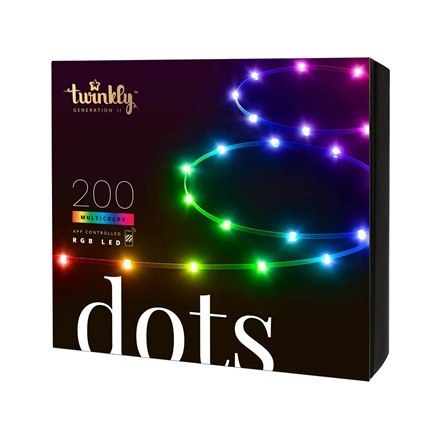 Inteligentne oświetlenie LED Twinkly Dots 60 RGB (wielokolorowe), zasilane przez USB, 3 m, przezroczyste