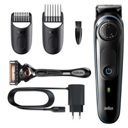 Trymer do brody Braun z precyzyjnym pokrętłem i maszynką do golenia Gillette ProGlide BT5340 Bezprzewodowy lub sieciowy, Czas pr