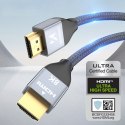 Kabel przewód HDMI 2.1 8K 60 Hz 48 Gbps 4K 120 Hz 2K 144 Hz 1 m srebrny