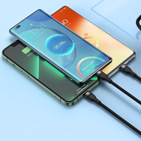 Flash Series II kabel USB-C Iphone Lightning microUSB 100W 1.5m czarny Flash Series II kabel USB-C Iphone Lightning microUSB 100W 1.5m czarny