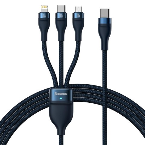 Flash Series II kabel USB-C USB Typ A Iphone Lightning microUSB 100W 1.5m niebieski Flash Series II kabel USB-C USB Typ A Iphone Lightning microUSB 100W 1.5m niebieski
