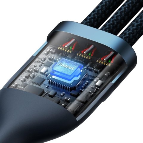 Flash Series II kabel USB-C USB Typ A Iphone Lightning microUSB 100W 1.5m niebieski Flash Series II kabel USB-C USB Typ A Iphone Lightning microUSB 100W 1.5m niebieski