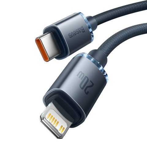 Kabel przewód do szybkiego ładowania i transferu danych USB-C Iphone Lightning 20W 2m czarny Kabel przewód do szybkiego ładowania i transferu danych USB-C Iphone Lightning 20W 2m czarny