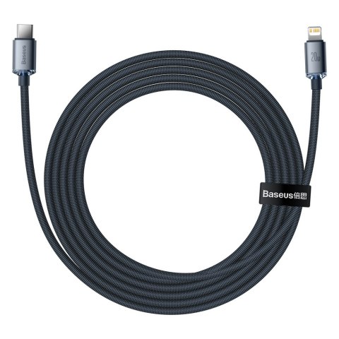 Kabel przewód do szybkiego ładowania i transferu danych USB-C Iphone Lightning 20W 2m czarny Kabel przewód do szybkiego ładowania i transferu danych USB-C Iphone Lightning 20W 2m czarny