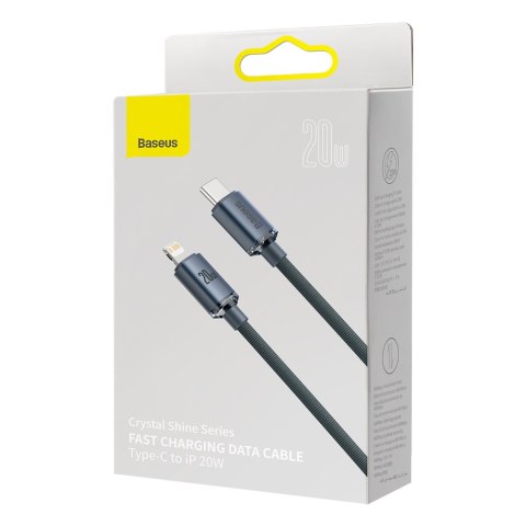 Kabel przewód do szybkiego ładowania i transferu danych USB-C Iphone Lightning 20W 2m czarny Kabel przewód do szybkiego ładowania i transferu danych USB-C Iphone Lightning 20W 2m czarny