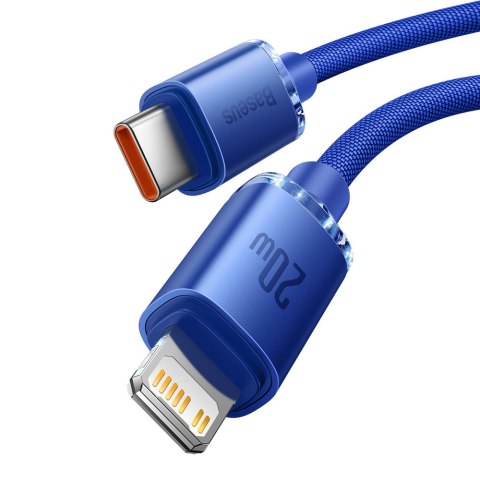 Kabel przewód do szybkiego ładowania i transferu danych USB-C Iphone Lightning 20W 2m niebieski Kabel przewód do szybkiego ładowania i transferu danych USB-C Iphone Lightning 20W 2m niebieski