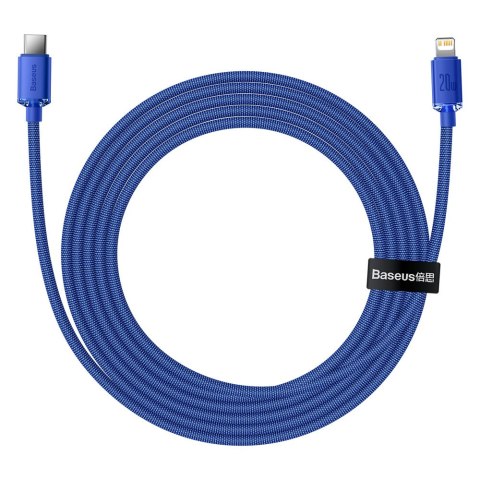 Kabel przewód do szybkiego ładowania i transferu danych USB-C Iphone Lightning 20W 2m niebieski Kabel przewód do szybkiego ładowania i transferu danych USB-C Iphone Lightning 20W 2m niebieski