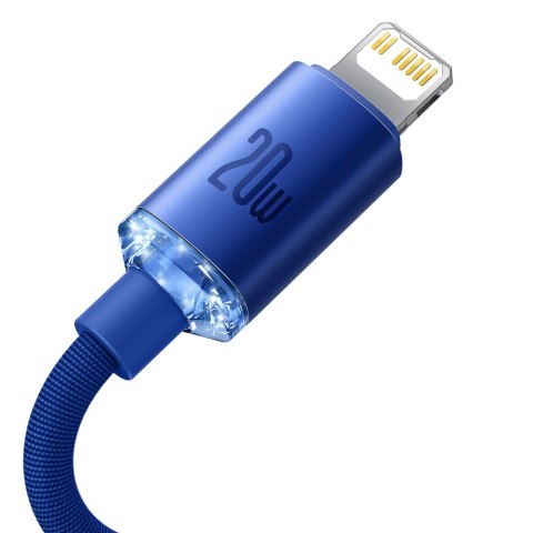 Kabel przewód do szybkiego ładowania i transferu danych USB-C Iphone Lightning 20W 2m niebieski Kabel przewód do szybkiego ładowania i transferu danych USB-C Iphone Lightning 20W 2m niebieski