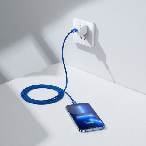 Kabel przewód do szybkiego ładowania i transferu danych USB-C Iphone Lightning 20W 2m niebieski Kabel przewód do szybkiego ładowania i transferu danych USB-C Iphone Lightning 20W 2m niebieski