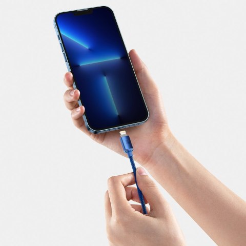 Kabel przewód do szybkiego ładowania i transferu danych USB-C Iphone Lightning 20W 2m niebieski Kabel przewód do szybkiego ładowania i transferu danych USB-C Iphone Lightning 20W 2m niebieski