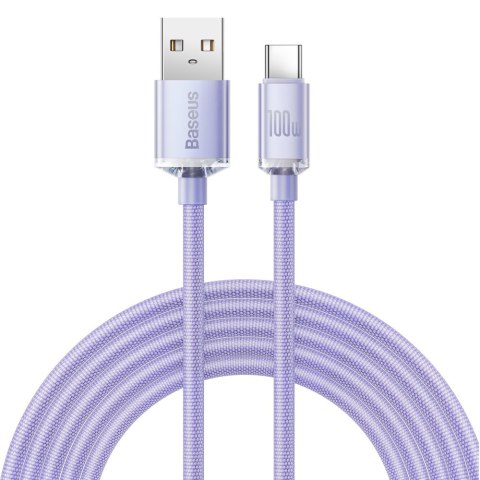 Kabel przewód do szybkiego ładowania i transferu danych USB USB-C 100W 2m fioletowy Kabel przewód do szybkiego ładowania i transferu danych USB USB-C 100W 2m fioletowy