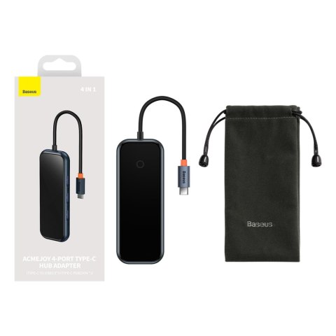 AcmeJoy HUB 4-portowy USB-C 3xUSB 3.0 ciemnoszary AcmeJoy HUB 4-portowy USB-C 3xUSB 3.0 ciemnoszary