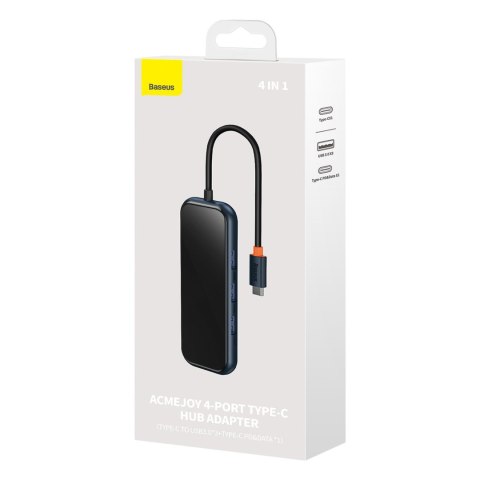 AcmeJoy HUB 4-portowy USB-C 3xUSB 3.0 ciemnoszary AcmeJoy HUB 4-portowy USB-C 3xUSB 3.0 ciemnoszary