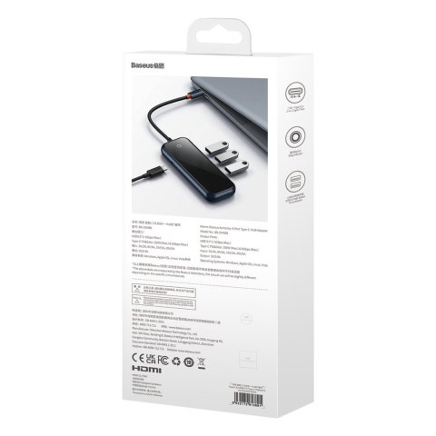 AcmeJoy HUB 4-portowy USB-C 3xUSB 3.0 ciemnoszary AcmeJoy HUB 4-portowy USB-C 3xUSB 3.0 ciemnoszary