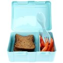 POJEMNIK ŚNIADANIOWY Z PRZEGRODĄ I SZTUĆCAMI / LUNCHBOX ŚNIADANIÓWKA KWIATY 1 L