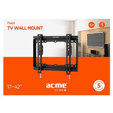 Acme Wall Mount, MTSF11, Fixed, 17-43 ", Maximum weight (capacity) 20 kg, Black, VESA 100x100, 200x100, 200x200 mm Acme Wall Mount, MTSF11, Fixed, 17-43 ", Maximum weight (capacity) 20 kg, Black, VESA 100x100, 200x100, 200x200 mm