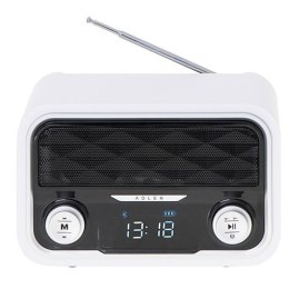 Adler Bluetooth Radio AD 1185 wyświetlacz LCD, wejście AUX, biały