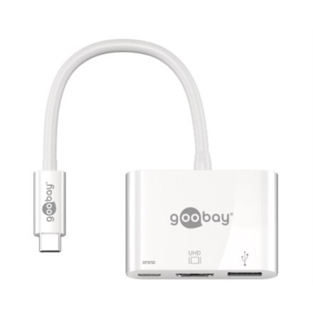 Goobay USB-C to HDMI/USB-C/USB-A 3.0 Multiport Adapter Biały Goobay USB-C to HDMI/USB-C/USB-A 3.0 Multiport Adapter Biały