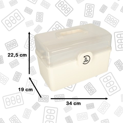 Organizer pojemnik na lekarstwa leki apteczka do przechowywania leków 34x19x22,5cm Organizer pojemnik na lekarstwa leki apteczka do przechowywania leków 34x19x22,5cm