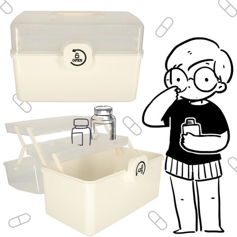 Organizer pojemnik na lekarstwa leki apteczka do przechowywania leków 34x19x22,5cm Organizer pojemnik na lekarstwa leki apteczka do przechowywania leków 34x19x22,5cm