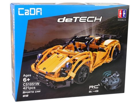 Klocki Konstrukcyjne Auto Sportowe Porsche Pomarańczowe 421 Elementów R/C CADA Klocki Konstrukcyjne Auto Sportowe Porsche Pomarańczowe 421 Elementów R/C CADA