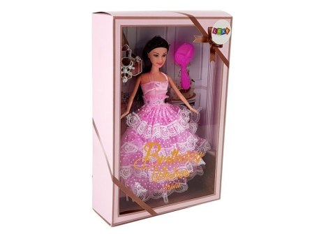 Lalka Ciemnowłosa Księżniczka Różowa Suknia Szczotka 28 cm Lalka Ciemnowłosa Księżniczka Różowa Suknia Szczotka 28 cm