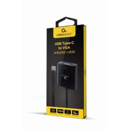 Cablexpert Przejściówka z USB Type-C na VGA A-CM-VGAF-01 0,15 m, Czarny, USB Type-C