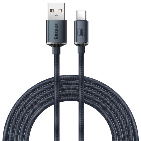 Kabel przewód do szybkiego ładowania i transferu danych USB USB-C 100W 2m czarny Kabel przewód do szybkiego ładowania i transferu danych USB USB-C 100W 2m czarny