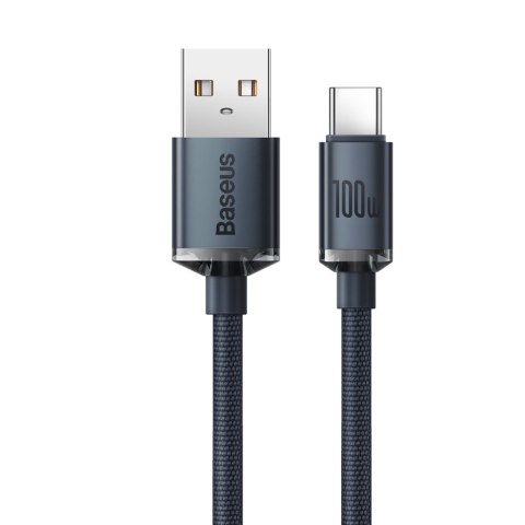 Kabel przewód do szybkiego ładowania i transferu danych USB USB-C 100W 2m czarny Kabel przewód do szybkiego ładowania i transferu danych USB USB-C 100W 2m czarny
