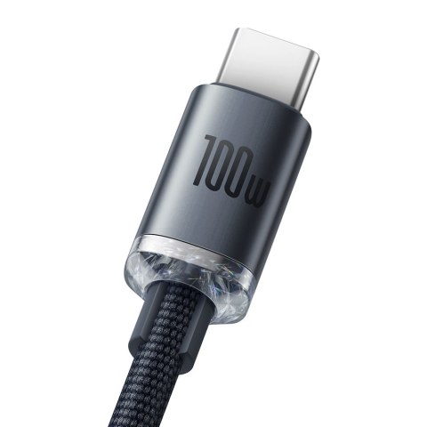 Kabel przewód do szybkiego ładowania i transferu danych USB USB-C 100W 2m czarny Kabel przewód do szybkiego ładowania i transferu danych USB USB-C 100W 2m czarny