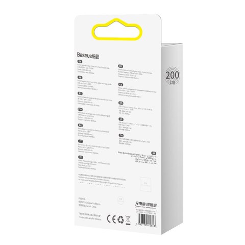 Kabel przewód do szybkiego ładowania i transferu danych USB USB-C 100W 2m czarny Kabel przewód do szybkiego ładowania i transferu danych USB USB-C 100W 2m czarny