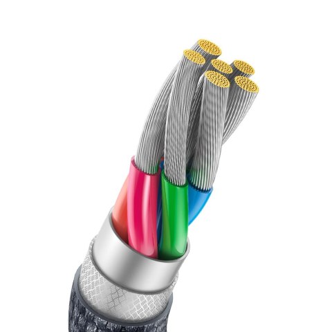 Kabel przewód do szybkiego ładowania i transferu danych USB USB-C 100W 2m czarny Kabel przewód do szybkiego ładowania i transferu danych USB USB-C 100W 2m czarny