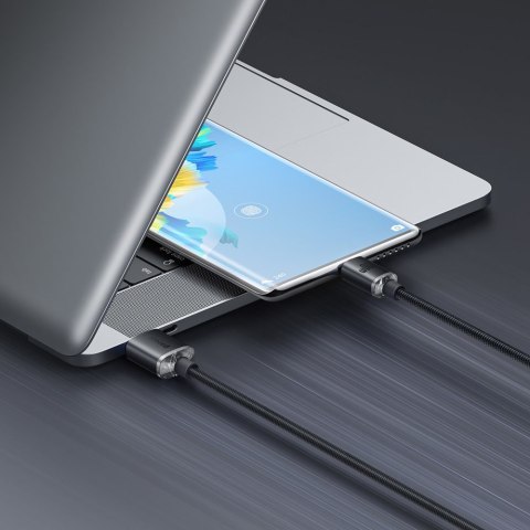 Kabel przewód do szybkiego ładowania i transferu danych USB USB-C 100W 2m czarny Kabel przewód do szybkiego ładowania i transferu danych USB USB-C 100W 2m czarny