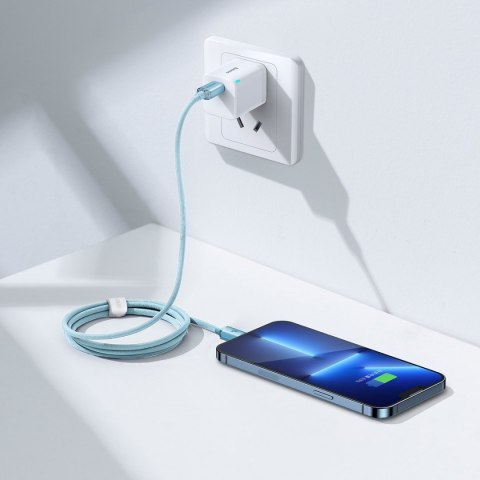 Kabel przewód USB-C Iphone Lightning szybkie ładowanie 20W 1.2m niebieski Kabel przewód USB-C Iphone Lightning szybkie ładowanie 20W 1.2m niebieski