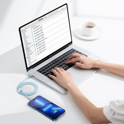 Kabel przewód USB-C Iphone Lightning szybkie ładowanie 20W 1.2m niebieski Kabel przewód USB-C Iphone Lightning szybkie ładowanie 20W 1.2m niebieski