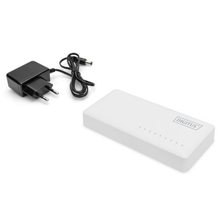 Digitus 8-portowy przełącznik Gigabit Ethernet DN-80064-1 10/100/1000 Mb/s (RJ-45), niezarządzalny, stacjonarny Digitus 8-portowy przełącznik Gigabit Ethernet DN-80064-1 10/100/1000 Mb/s (RJ-45), niezarządzalny, stacjonarny