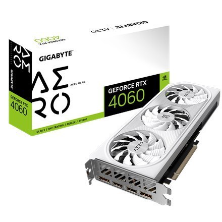 Gigabyte GV-N4060AERO OC-8GD 1.0 NVIDIA, 8 GB, GeForce RTX 4060, GDDR6, PCI-E 4.0, liczba portów HDMI 2, taktowanie pamięci 2100 Gigabyte GV-N4060AERO OC-8GD 1.0 NVIDIA, 8 GB, GeForce RTX 4060, GDDR6, PCI-E 4.0, liczba portów HDMI 2, taktowanie pamięci 2100